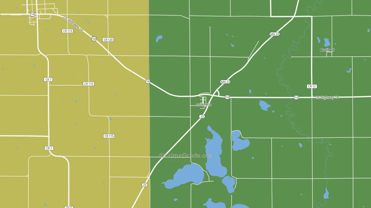 Florence, MN Map of Drug-Related Crime Rates