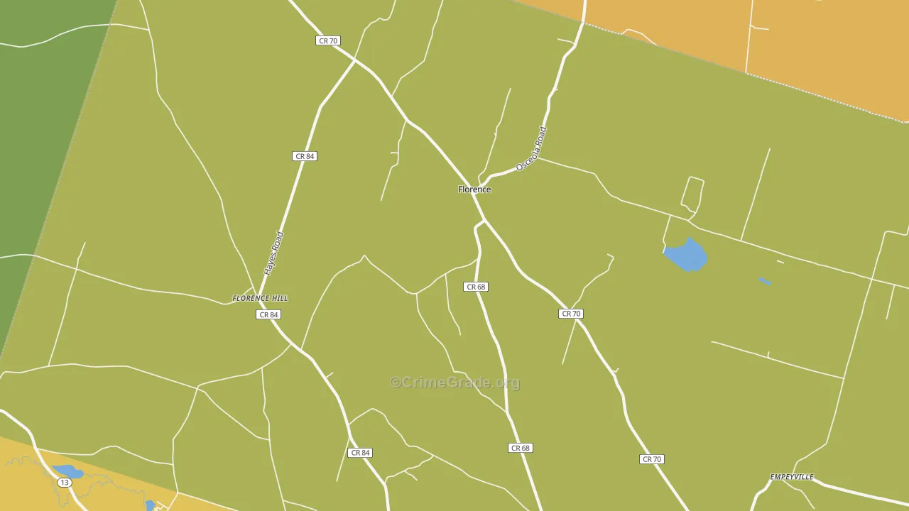 Florence, NY Map of Drug-Related Crime Rates