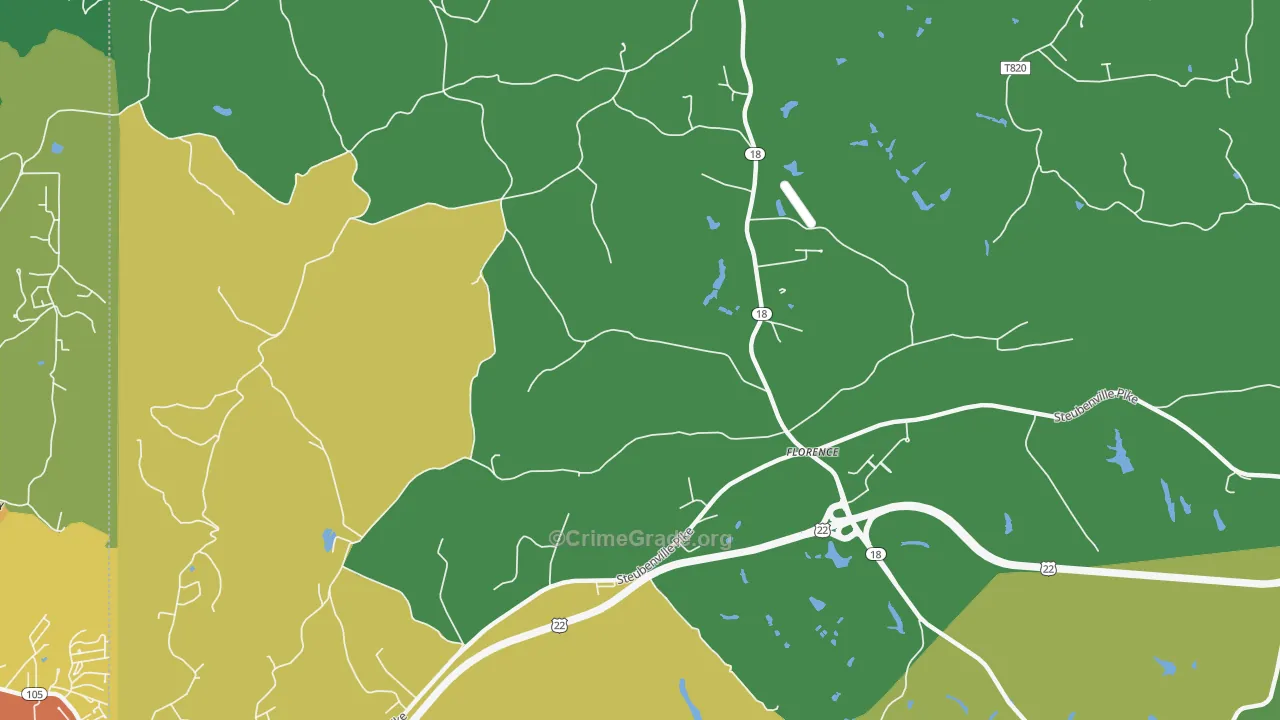 Florence, PA Map of Drug-Related Crime Rates