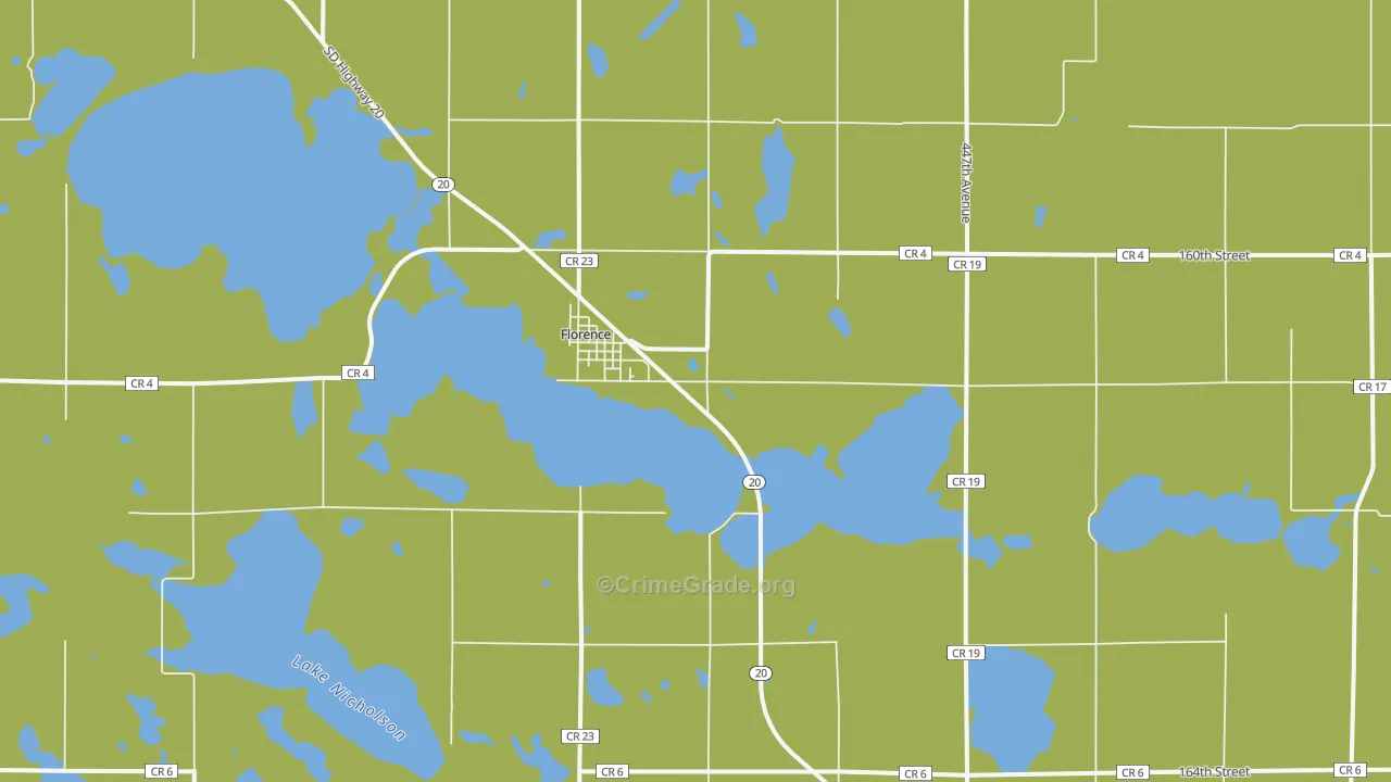 Florence, SD Map of Drug-Related Crime Rates
