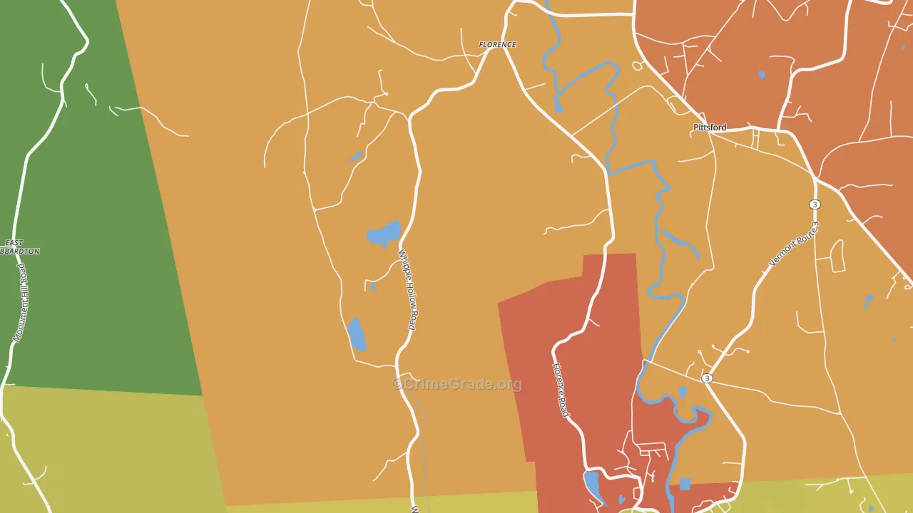 Florence, VT Map of Drug-Related Crime Rates