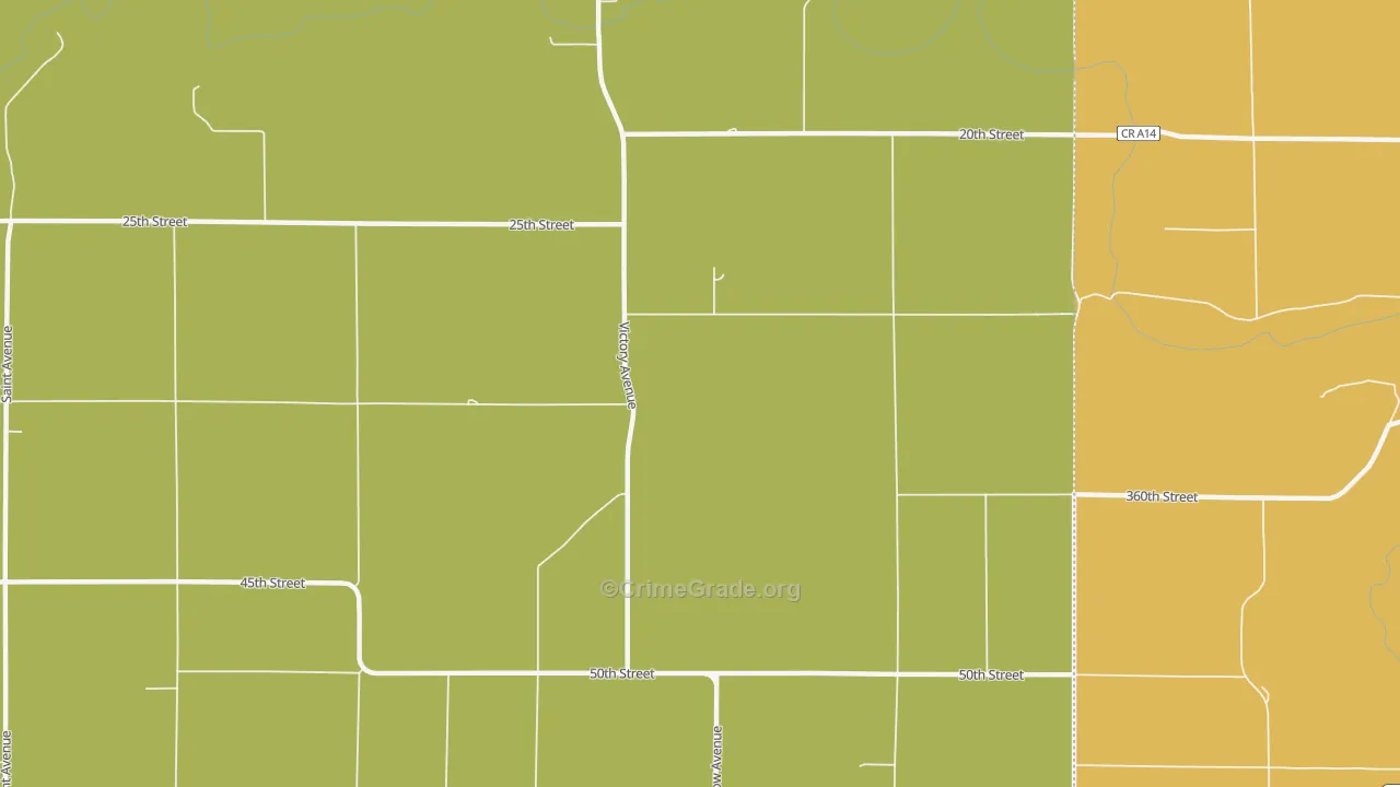 Florenceville, IA Map of Drug-Related Crime Rates