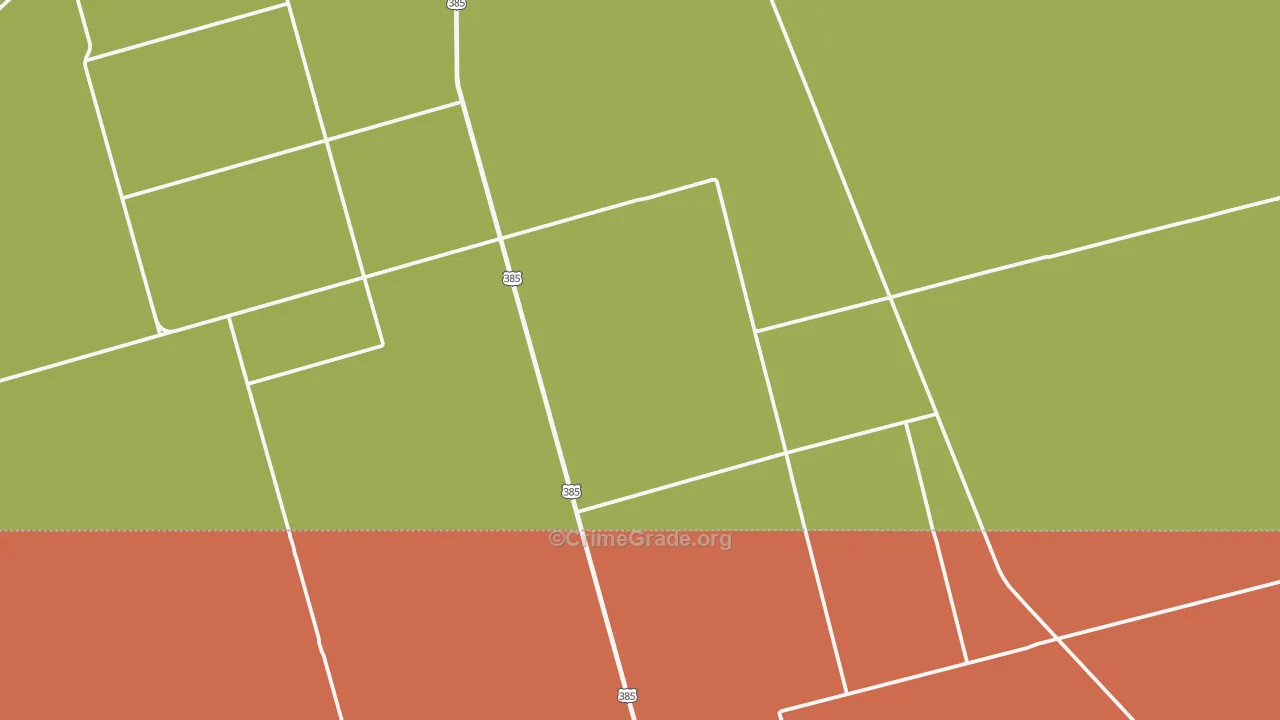 Florey, TX Map of Drug-Related Crime Rates