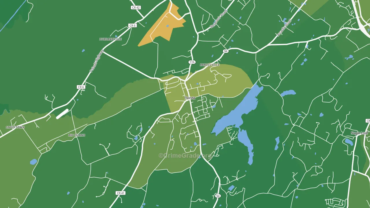 Florida, NY Map of Drug-Related Crime Rates