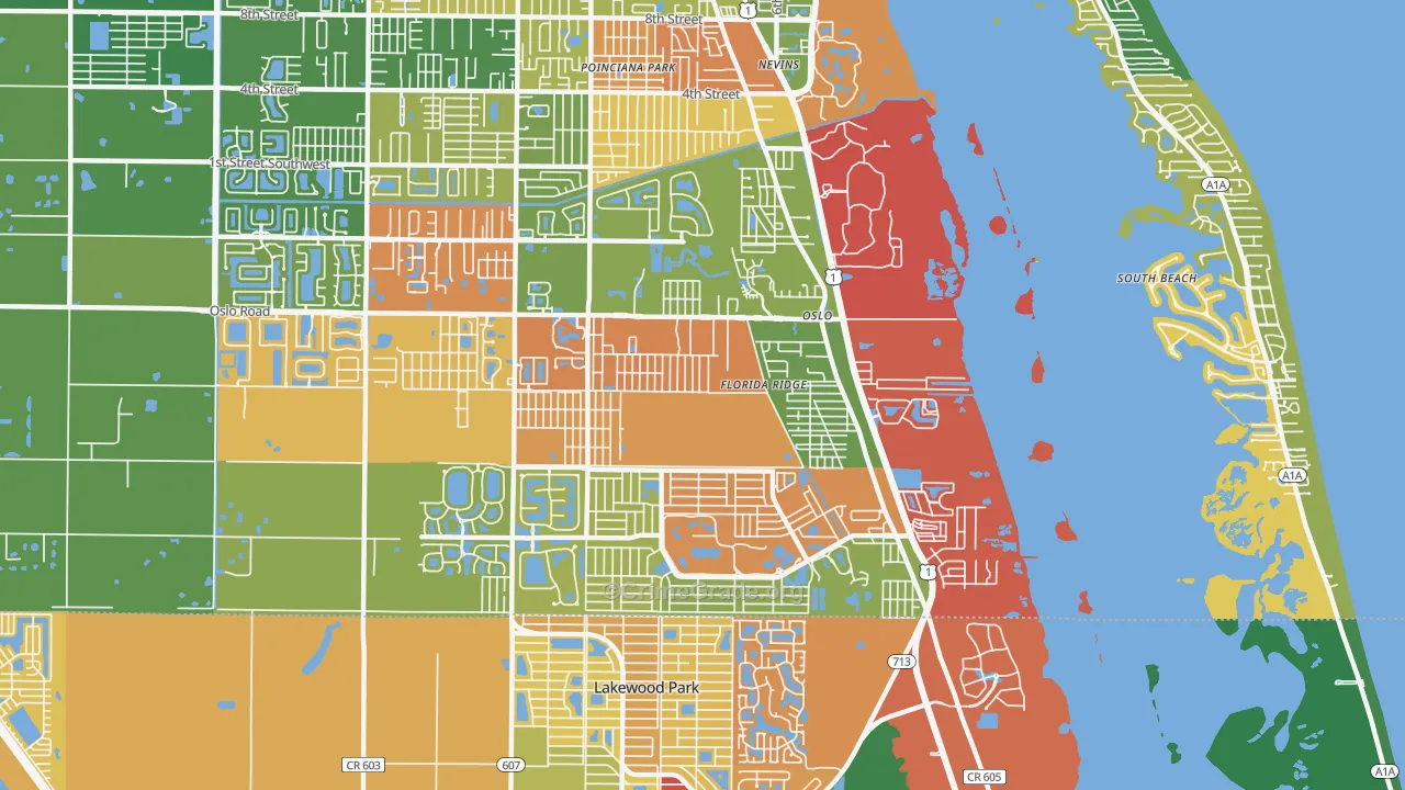 Florida Ridge, FL Map of Drug-Related Crime Rates