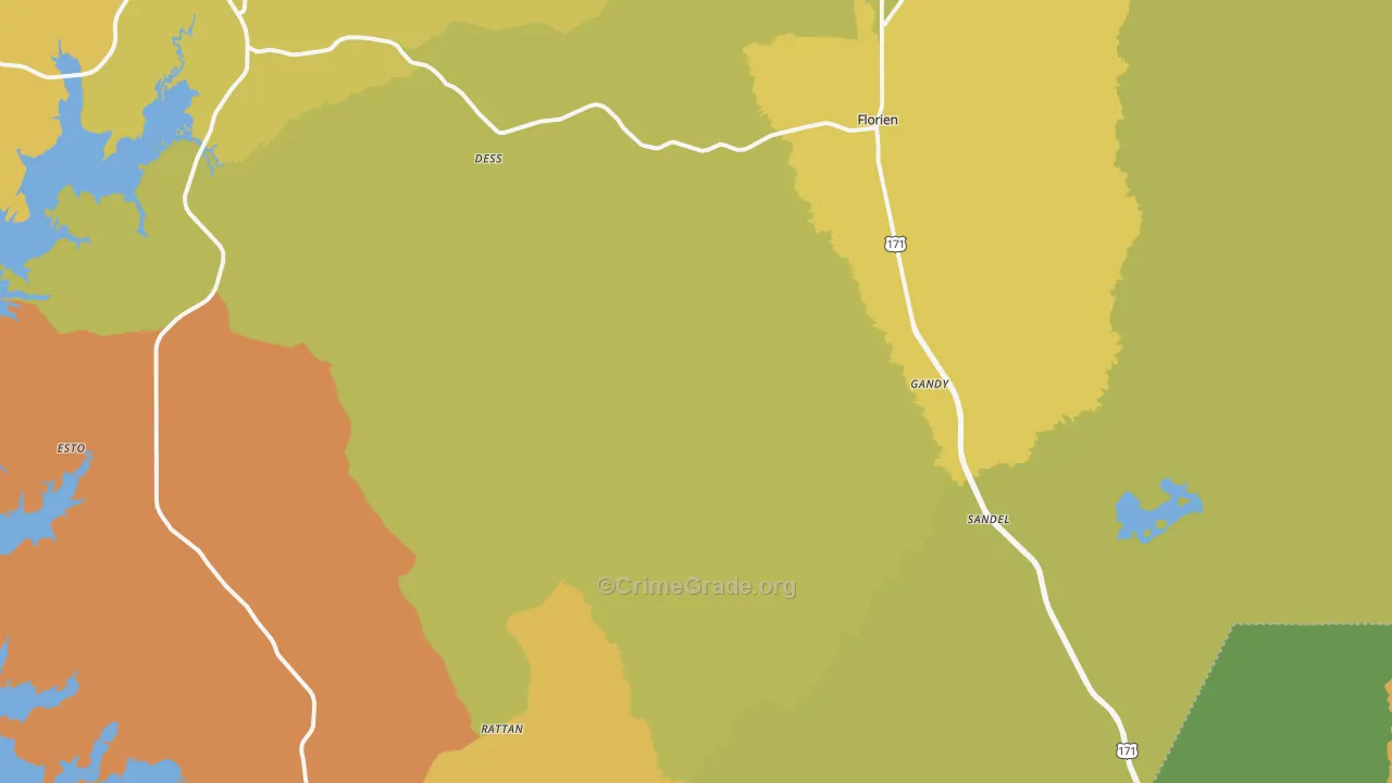 Florien, LA Map of Drug-Related Crime Rates