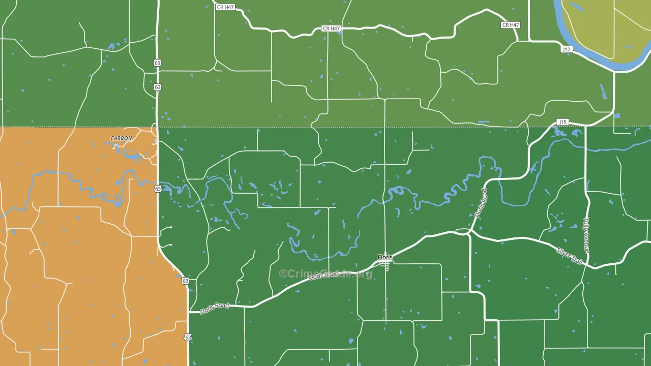 Floris, IA Map of Drug-Related Crime Rates