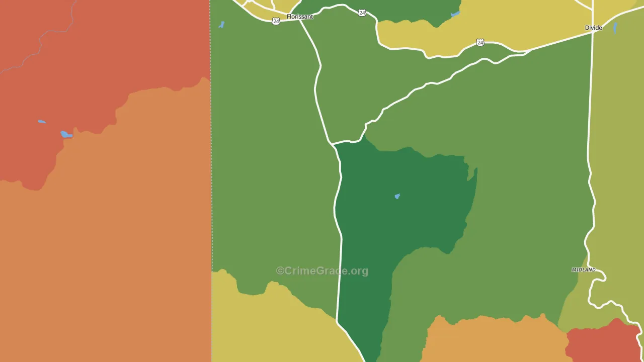 Florissant, CO Map of Drug-Related Crime Rates