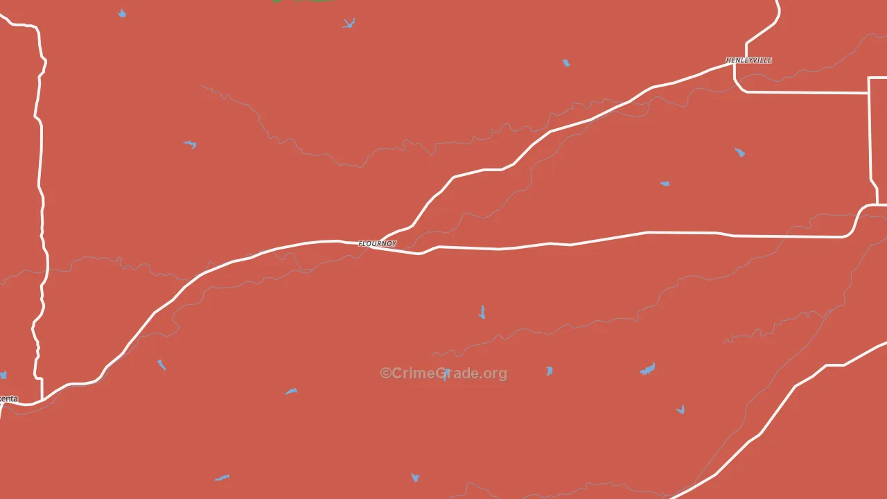Flournoy, CA Map of Drug-Related Crime Rates