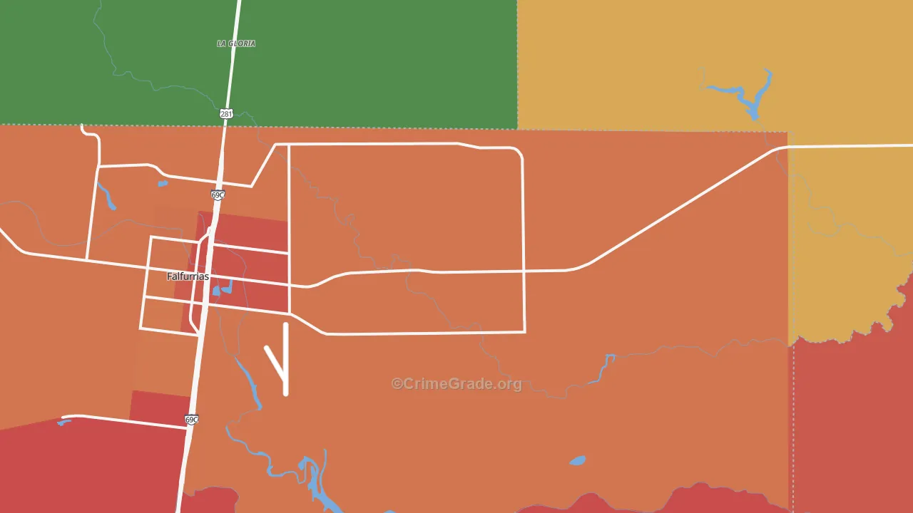 Flowella, TX Map of Drug-Related Crime Rates