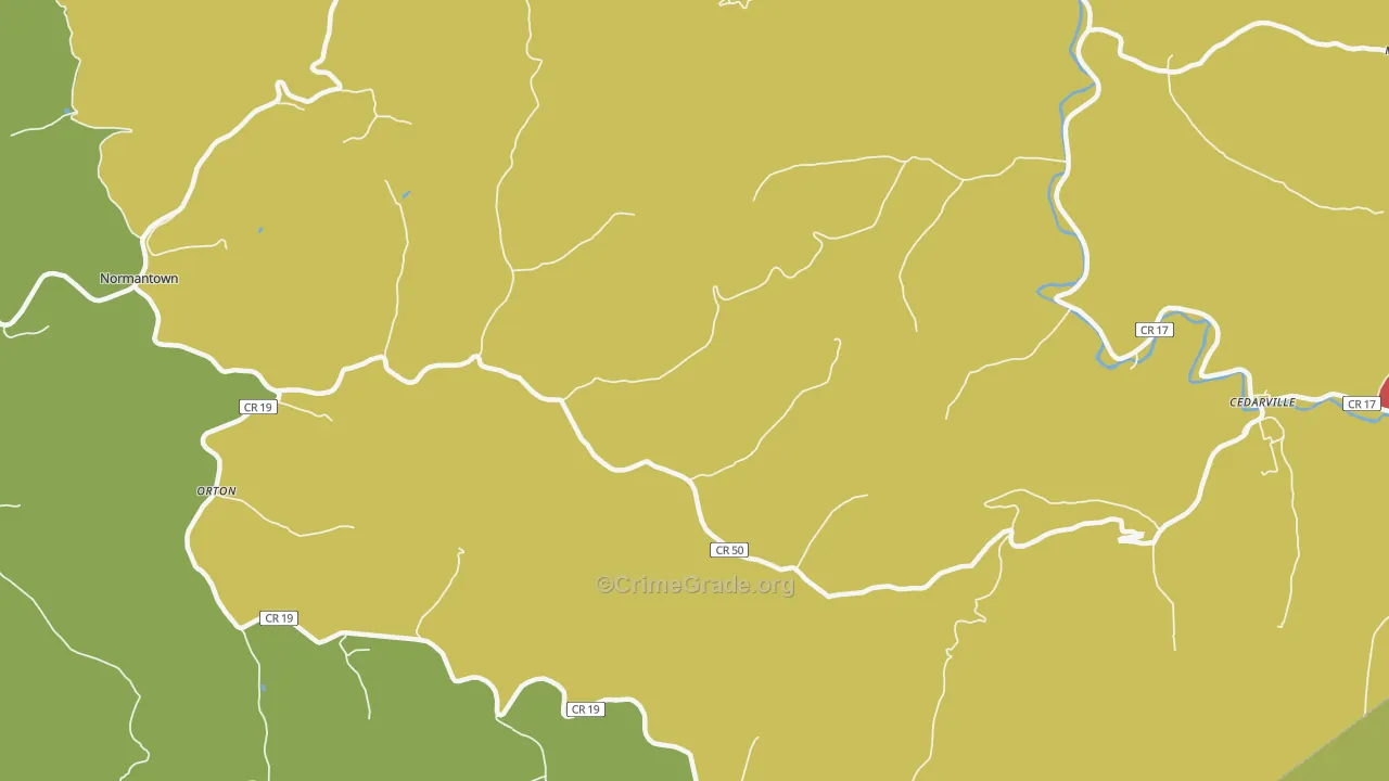 Flower, WV Map of Drug-Related Crime Rates