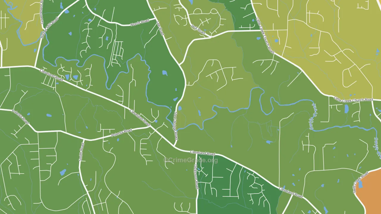 Flowers, NC Map of Drug-Related Crime Rates
