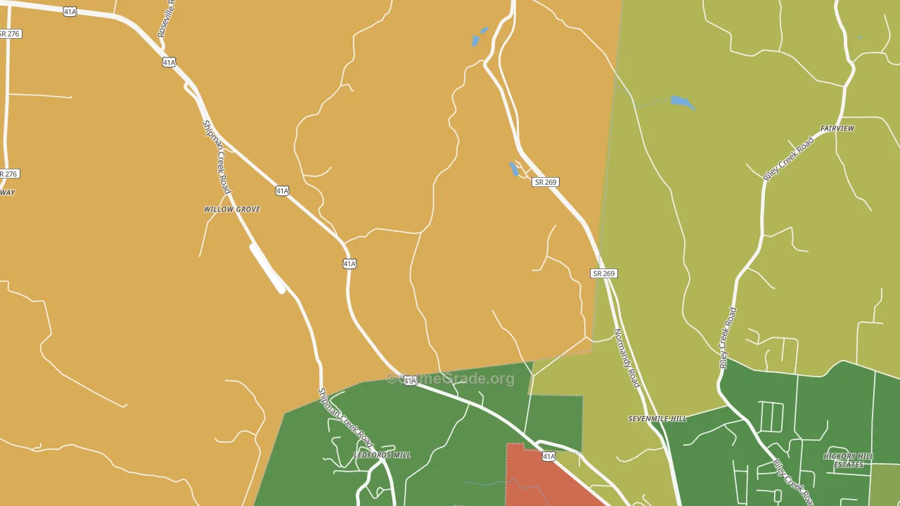 Flowertown, TN Map of Drug-Related Crime Rates