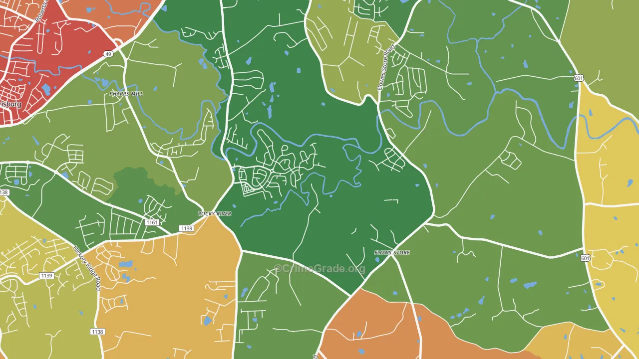 Flows Store, NC Map of Drug-Related Crime Rates
