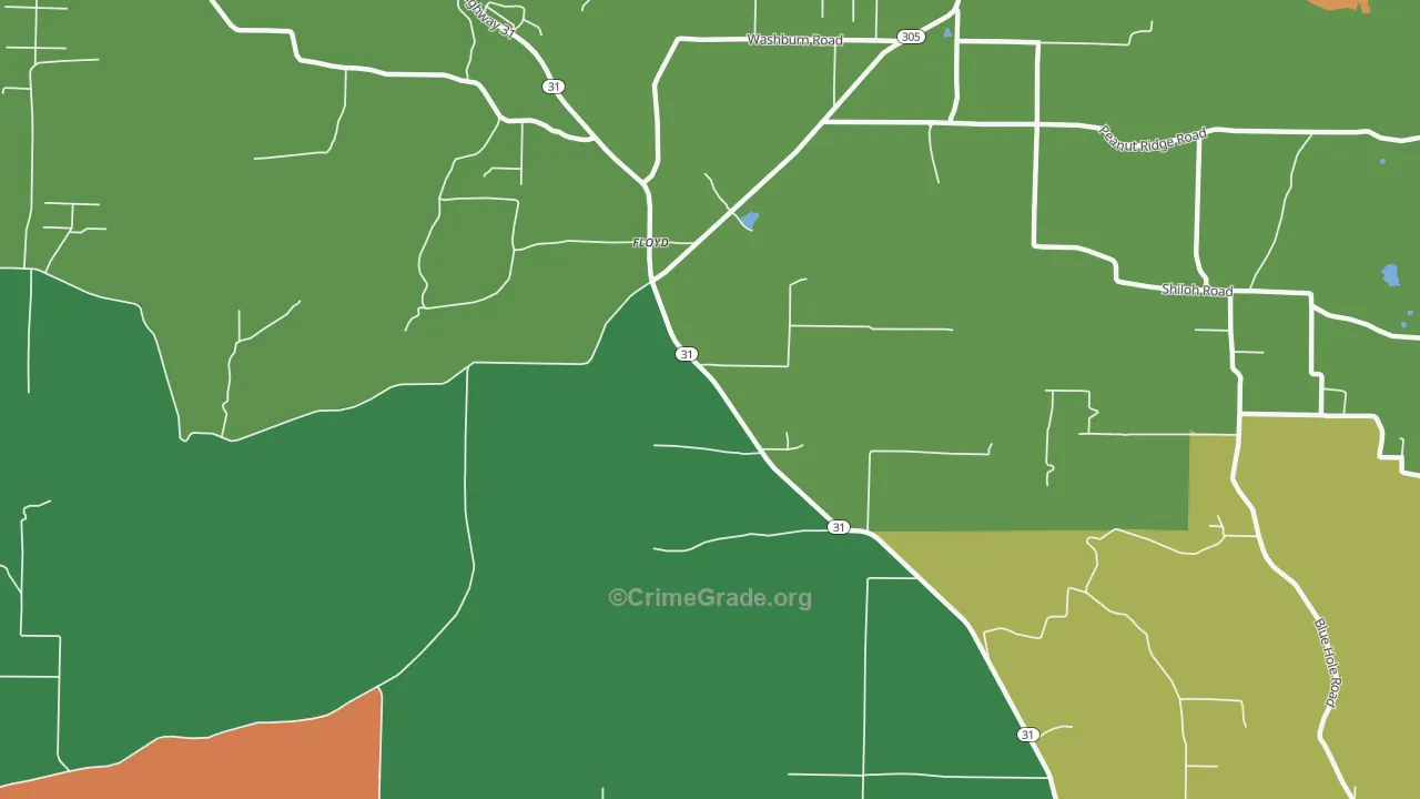 Floyd, AR Map of Drug-Related Crime Rates