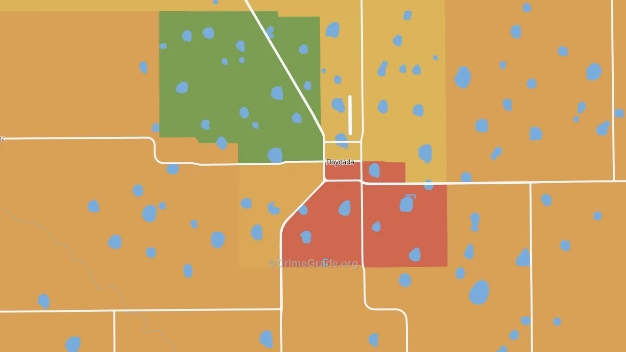 Floydada, TX Map of Drug-Related Crime Rates
