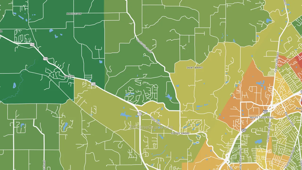 Floyds Knobs, IN Map of Drug-Related Crime Rates
