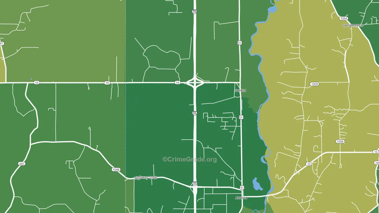 Fluker, LA Map of Drug-Related Crime Rates