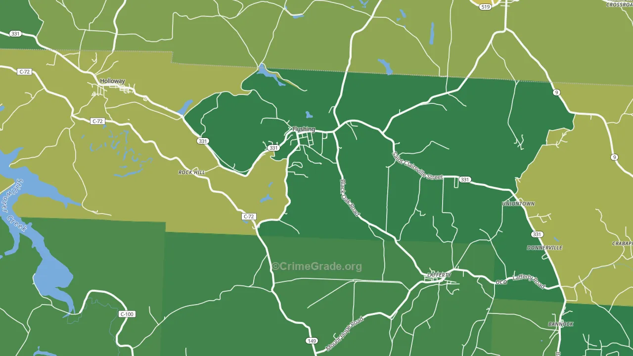 Flushing, OH Map of Drug-Related Crime Rates