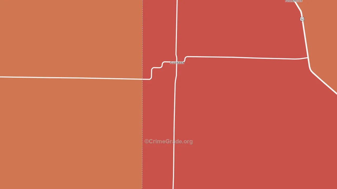 Fluvanna, TX Map of Drug-Related Crime Rates