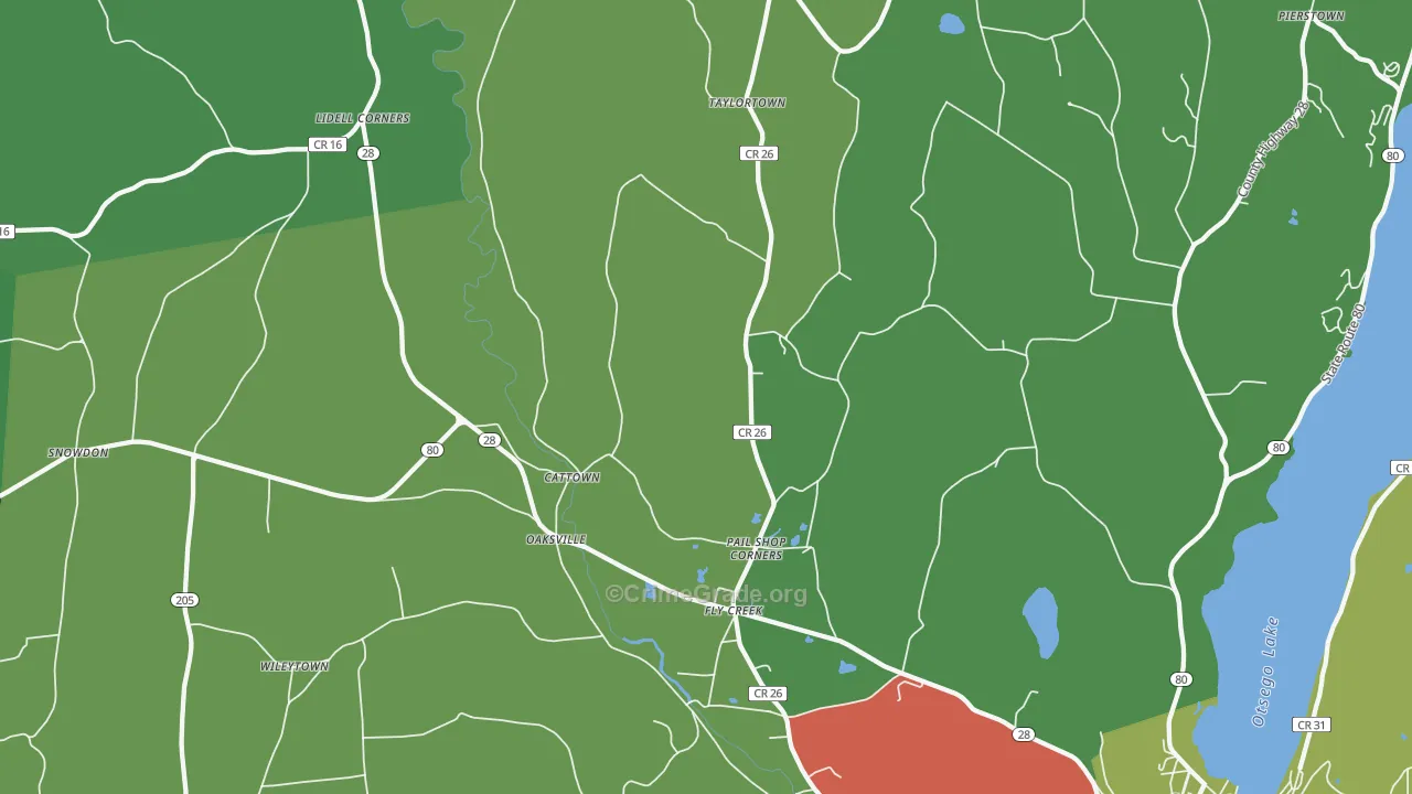 Fly Creek, NY Map of Drug-Related Crime Rates