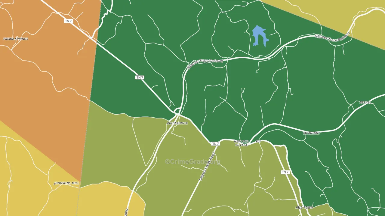 Fly, TN Map of Drug-Related Crime Rates