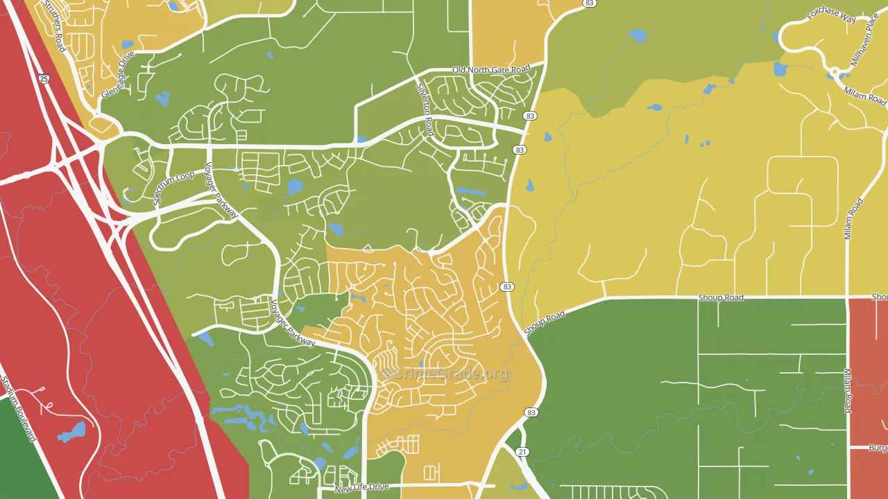 Flying Horse, Colorado Springs, CO Map of Drug-Related Crime Rates