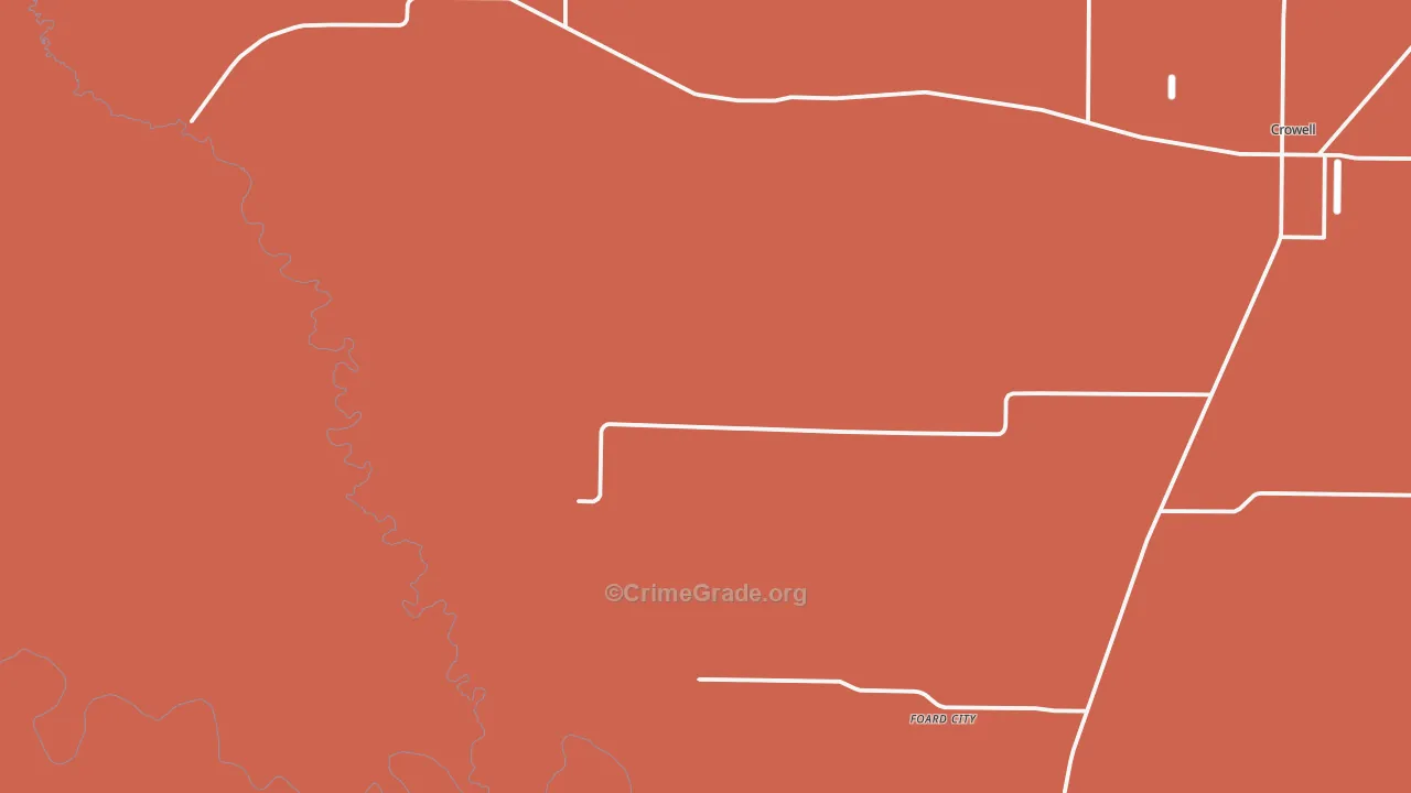 Foard City, TX Map of Drug-Related Crime Rates