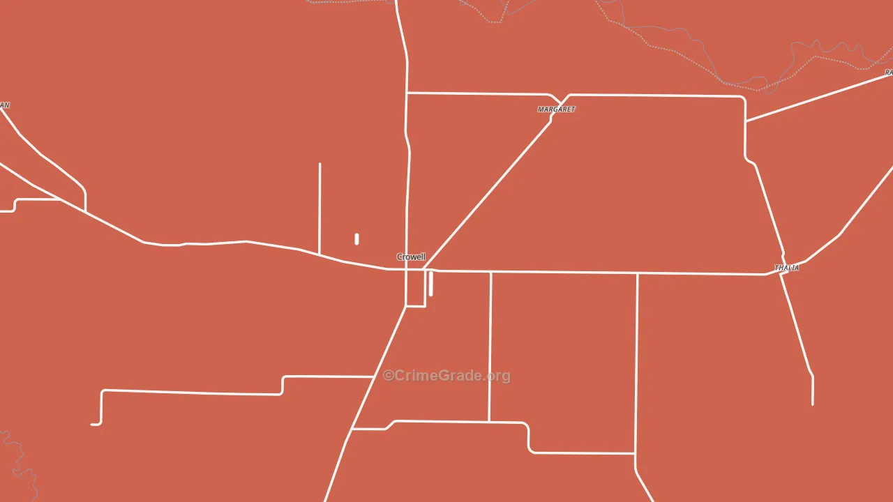 Foard County, TX Map of Drug-Related Crime Rates