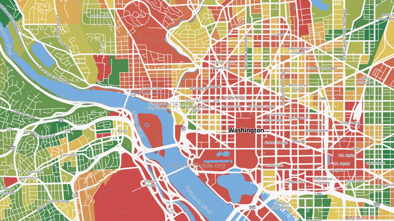 Foggy Bottom, Washington, DC Map of Drug-Related Crime Rates