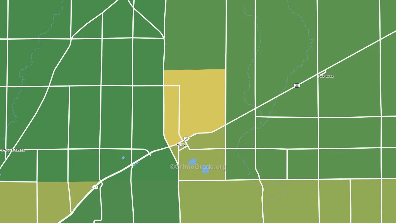 Foley, MN Map of Drug-Related Crime Rates