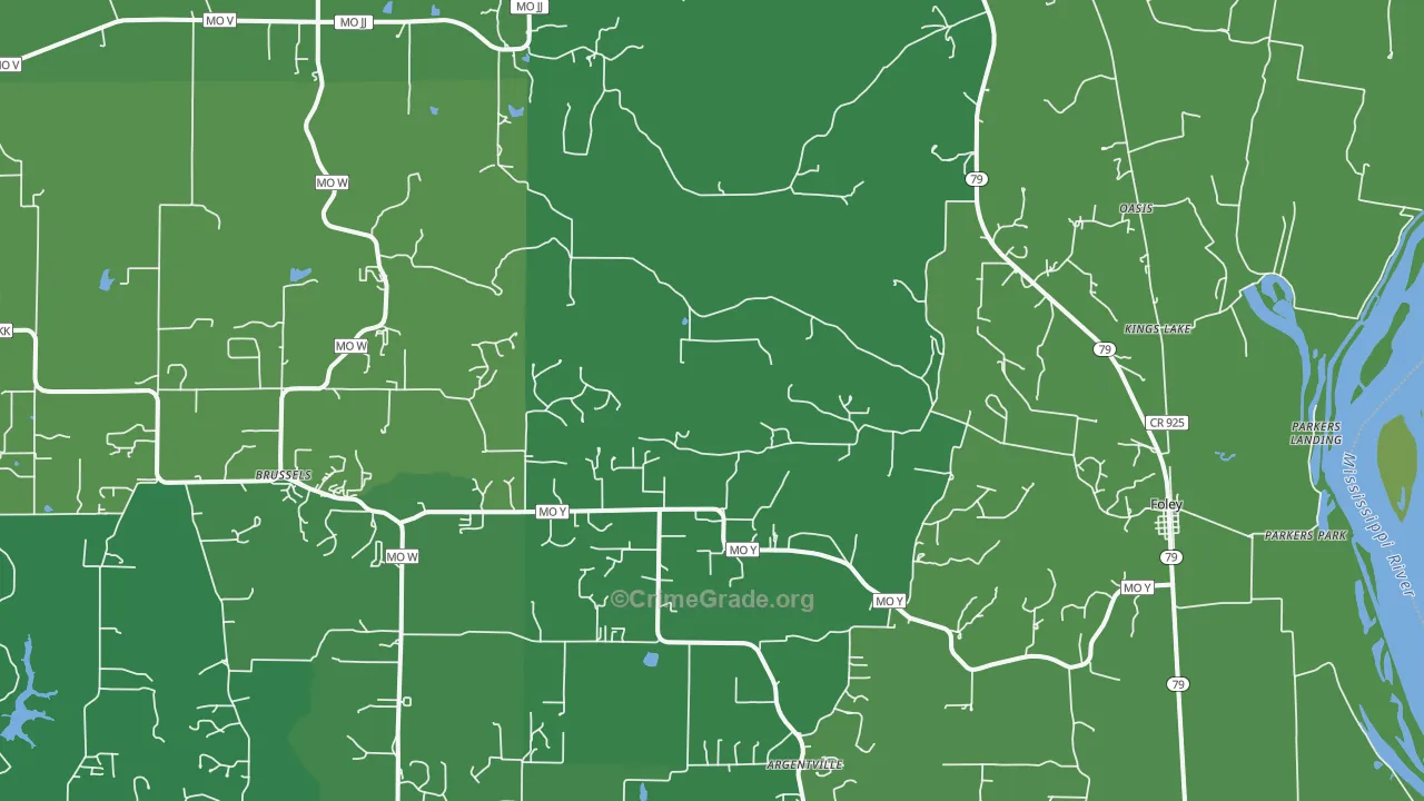 Foley, MO Map of Drug-Related Crime Rates