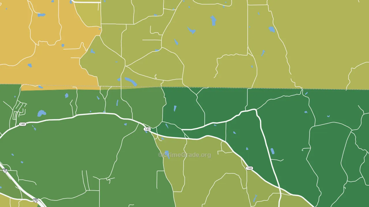Folsom, GA Map of Drug-Related Crime Rates