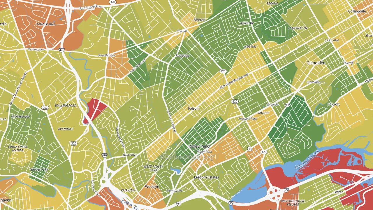 Folsom, PA Map of Drug-Related Crime Rates