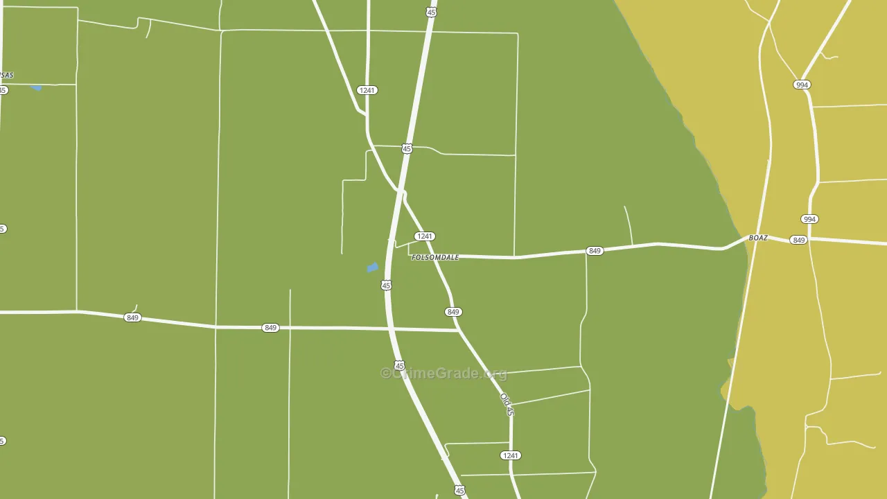 Folsomdale, KY Map of Drug-Related Crime Rates