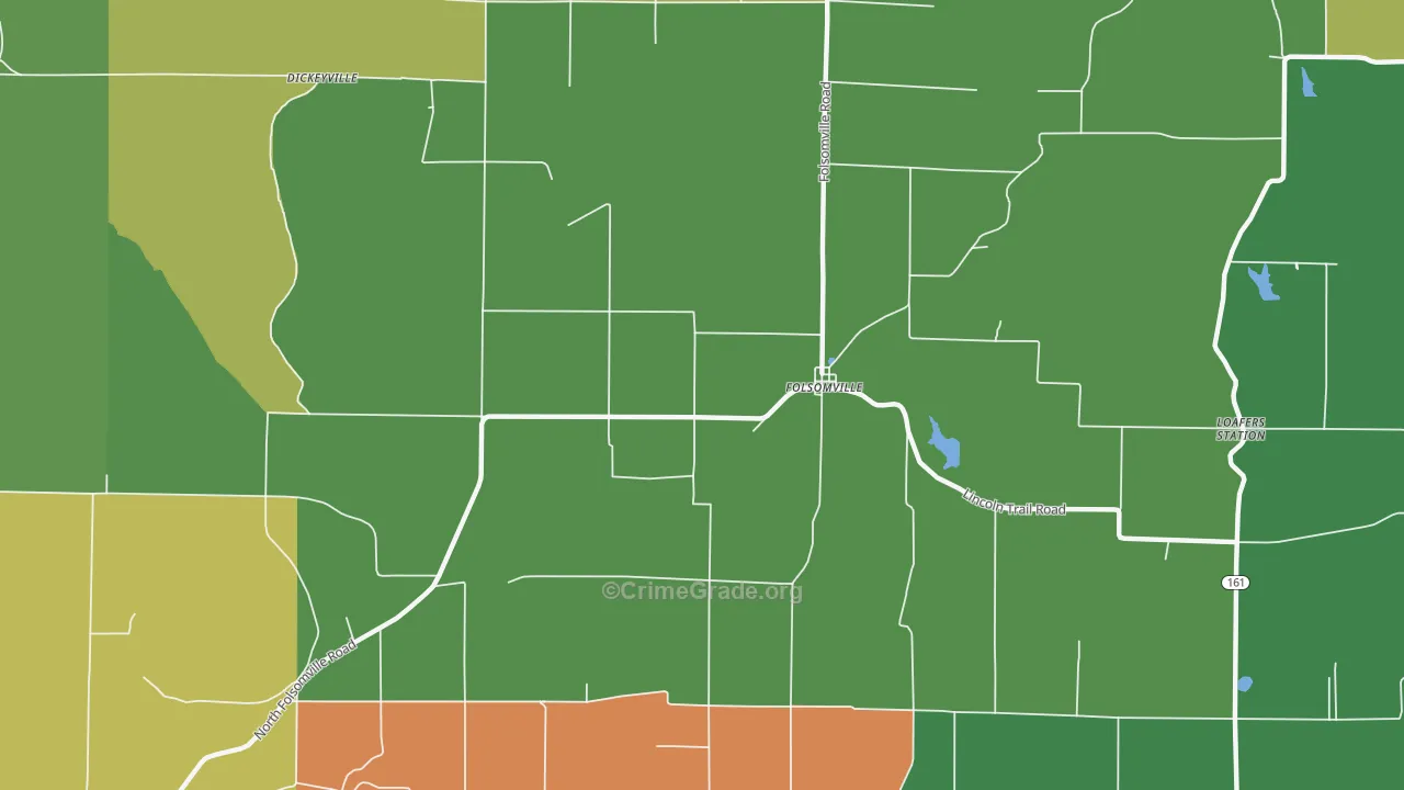 Folsomville, IN Map of Drug-Related Crime Rates