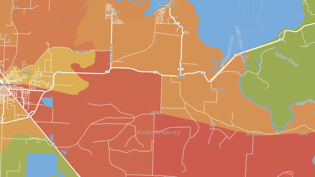Fomby, AR Map of Drug-Related Crime Rates