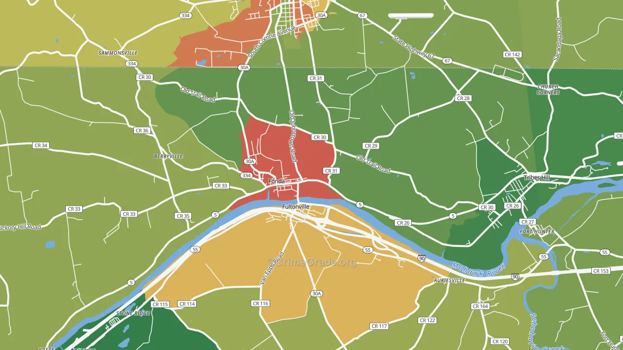 Fonda, NY Map of Drug-Related Crime Rates