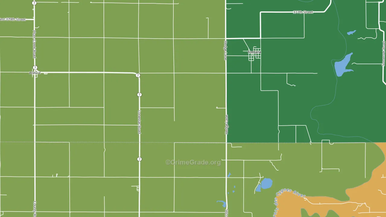 Fontana, KS Map of Drug-Related Crime Rates