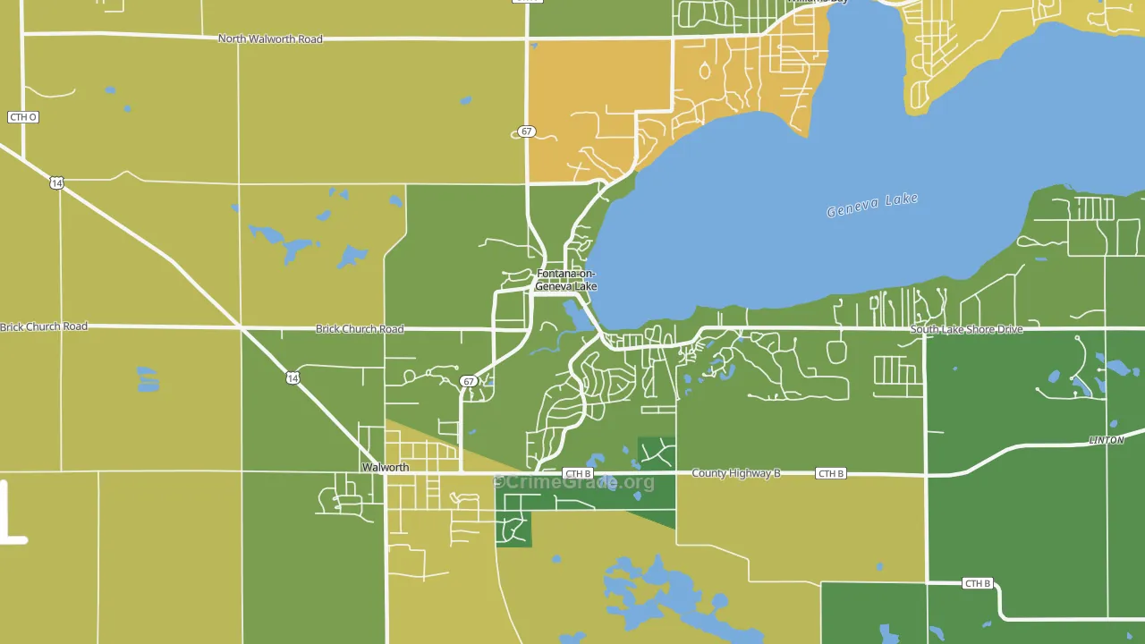 Fontana-on-Geneva Lake, WI Map of Drug-Related Crime Rates