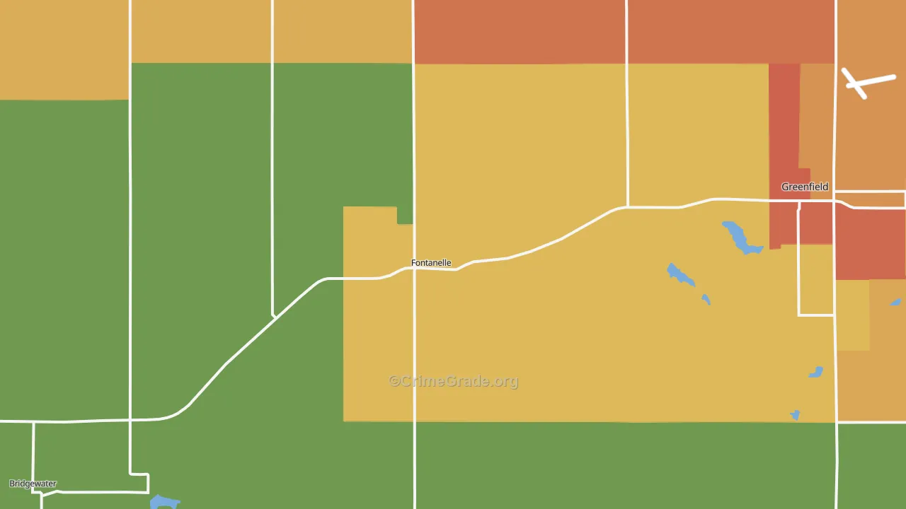 Fontanelle, IA Map of Drug-Related Crime Rates
