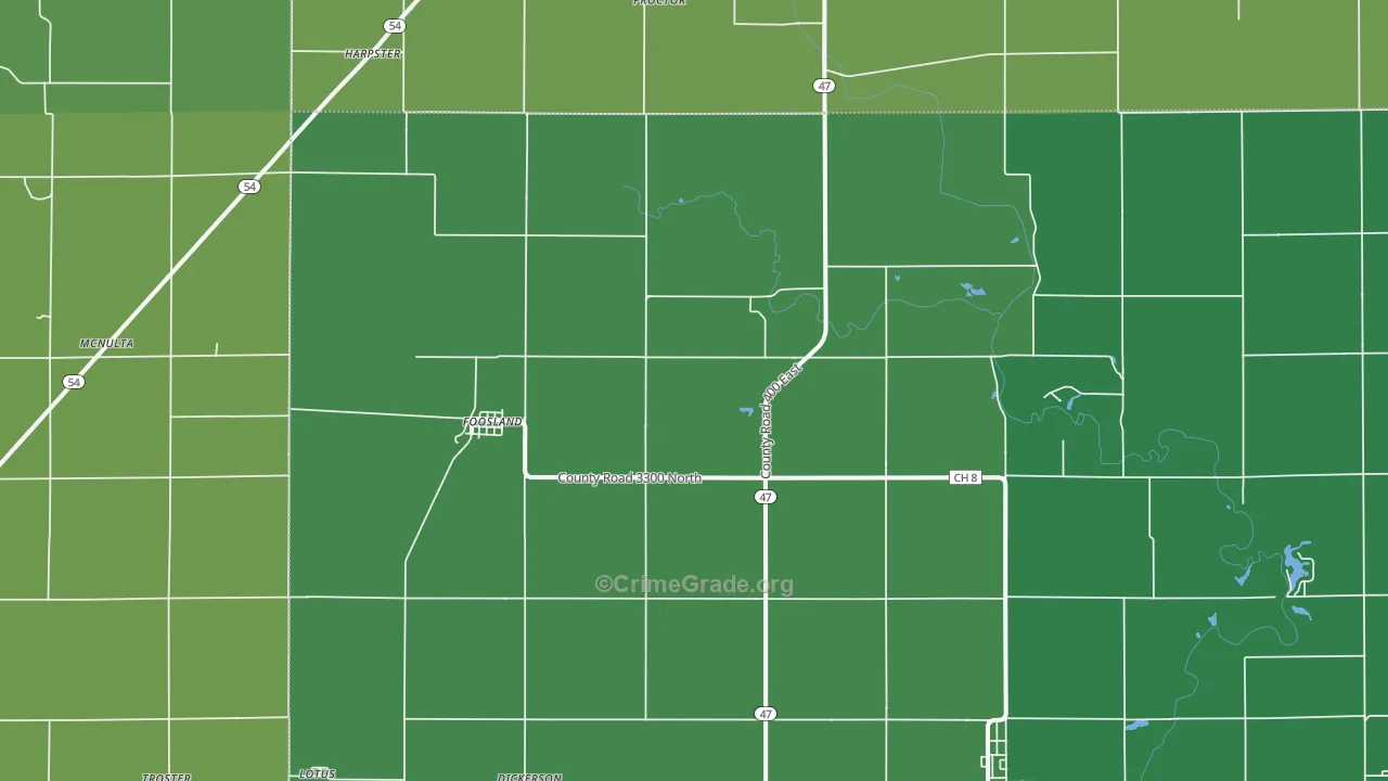 Foosland, IL Map of Drug-Related Crime Rates
