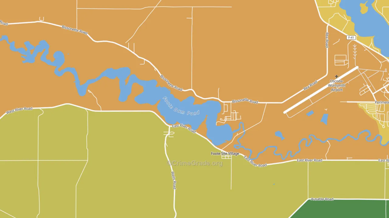 Foote Site Village, MI Map of Drug-Related Crime Rates