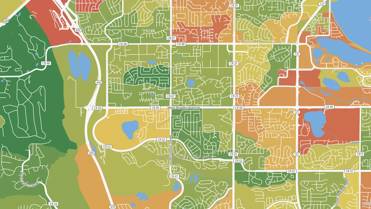Foothill Green, Dakota Ridge, CO Map of Drug-Related Crime Rates