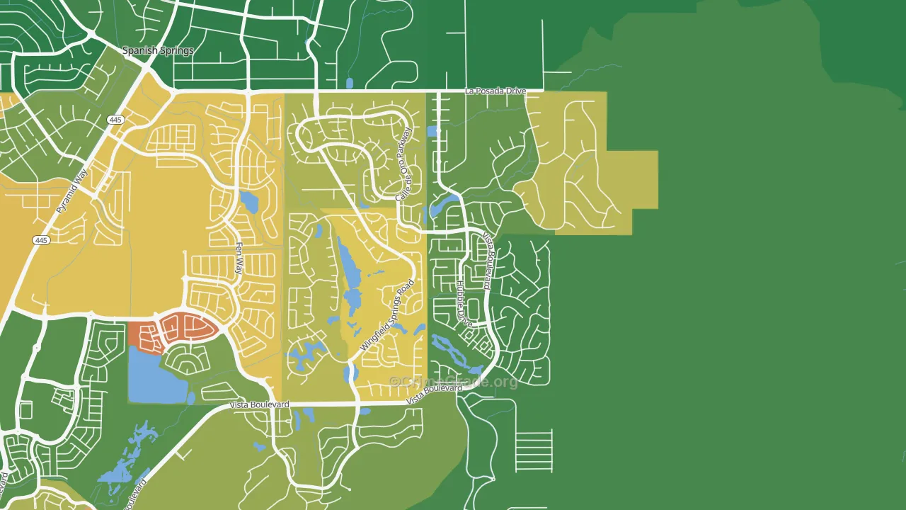 Foothill Meadows, Sparks, NV Map of Drug-Related Crime Rates