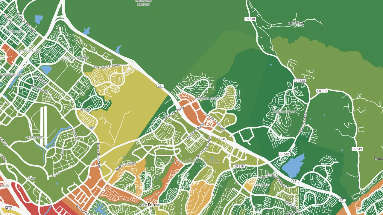 Foothill Ranch, CA Map of Drug-Related Crime Rates