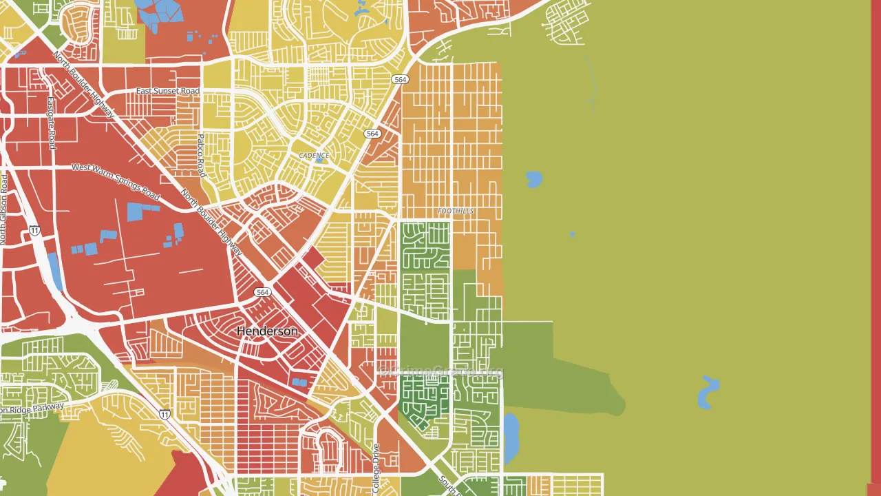 Foothills, Henderson, NV Map of Drug-Related Crime Rates
