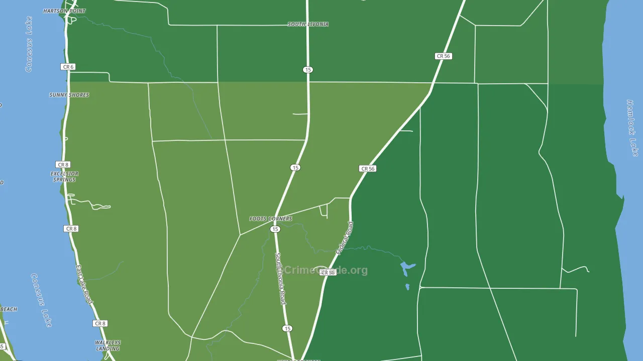 Foots Corners, NY Map of Drug-Related Crime Rates