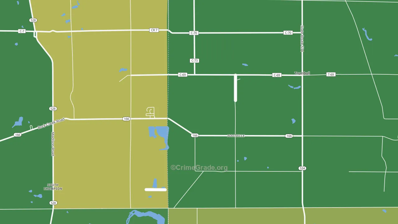Footville, OH Map of Drug-Related Crime Rates
