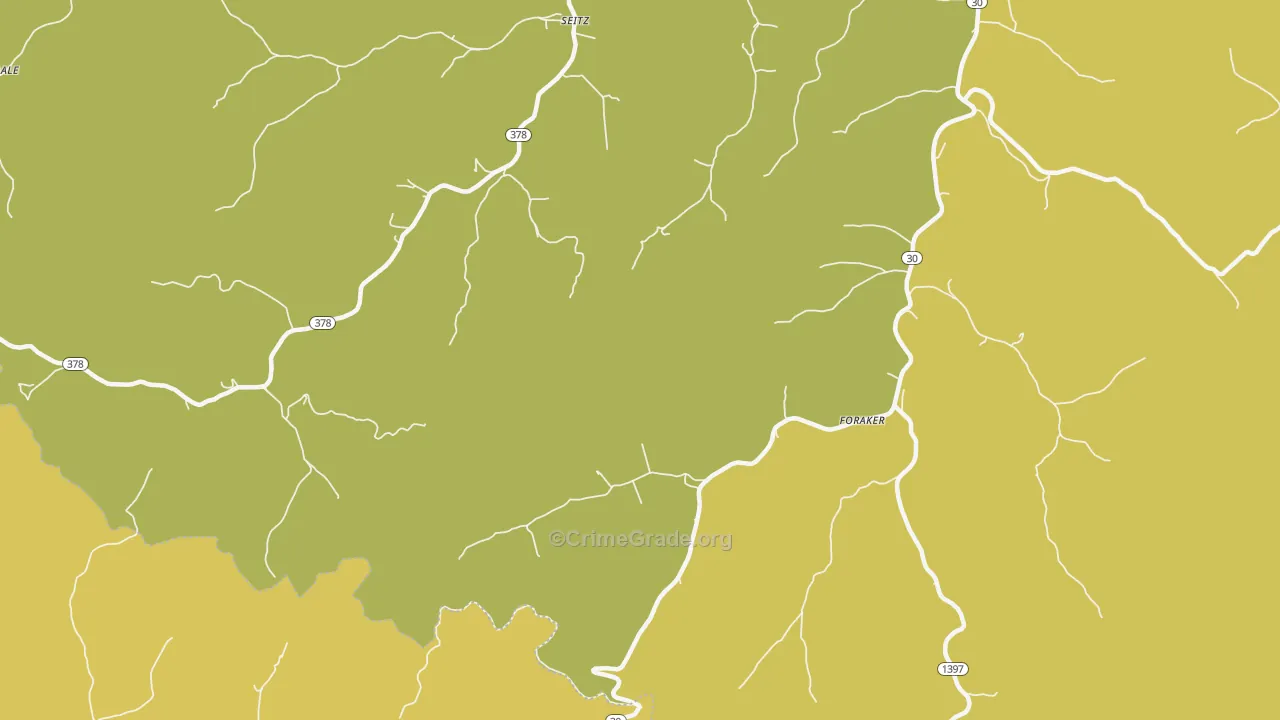Foraker, KY Map of Drug-Related Crime Rates